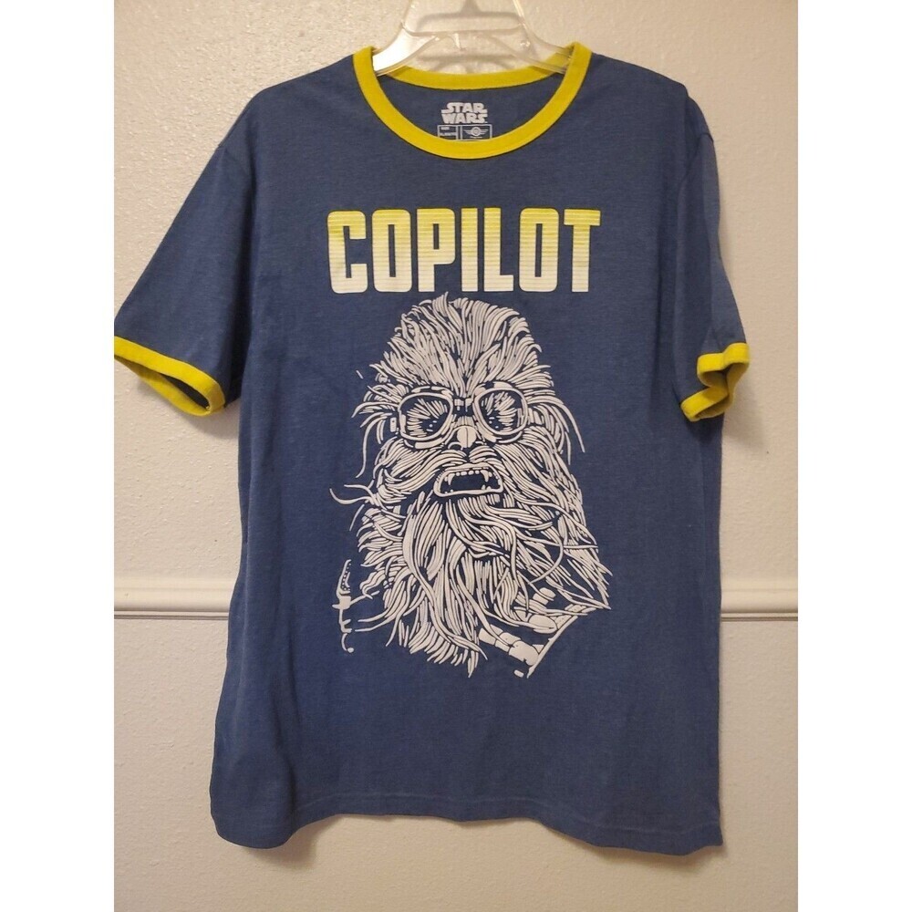 Star Wars T-shirt Copilot 3D Velvet Chewbacca‎ Graphic Tee Mens Size XL Embossed